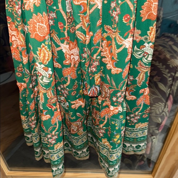 Flying Tomato Green and Orange Floral Long Sleeve Dress - Picture 3 of 4